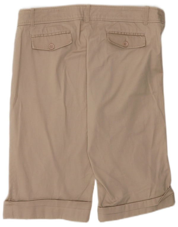 Oasis Womens Casual Shorts UK 14 Large W34 Beige Cotton