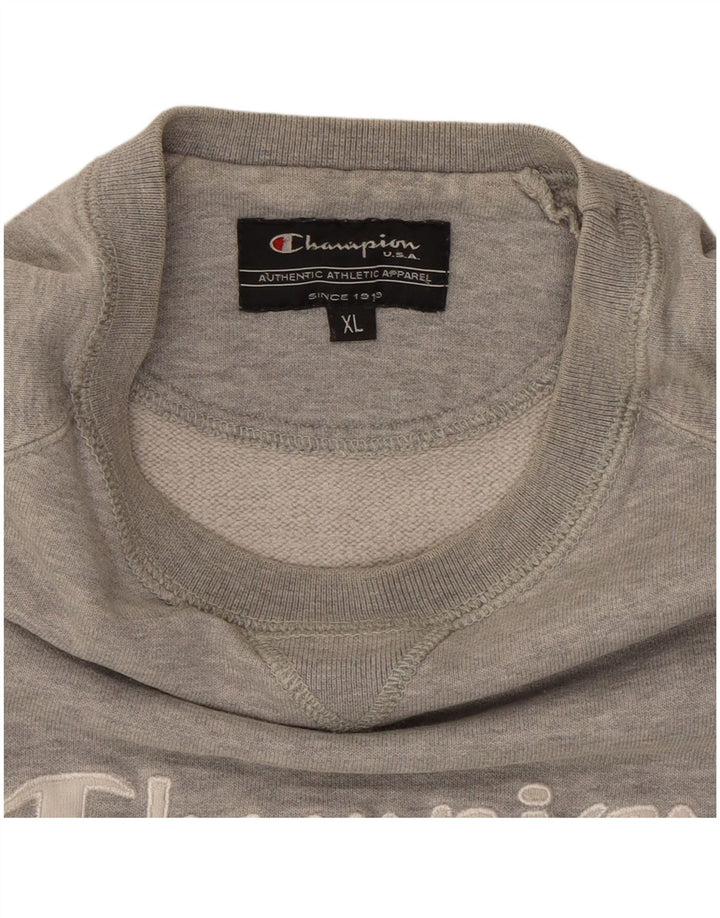 Champion Dame Grafisk Sweatshirt Jumper UK 18 XL Grå