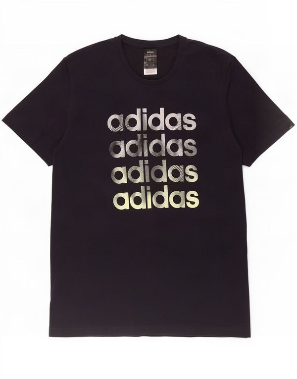 Adidas grafisk T-shirt top til mænd XL marineblå bomuld