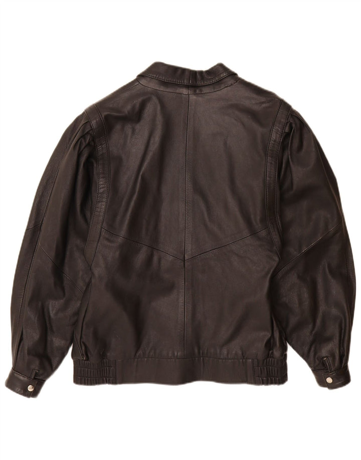 Vintage dame læderjakke IT 42 Medium Sort