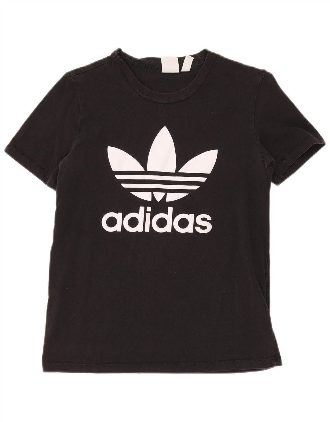 Adidas Dame Grafisk T-Shirt Top UK 12 Medium Sort Bomuld