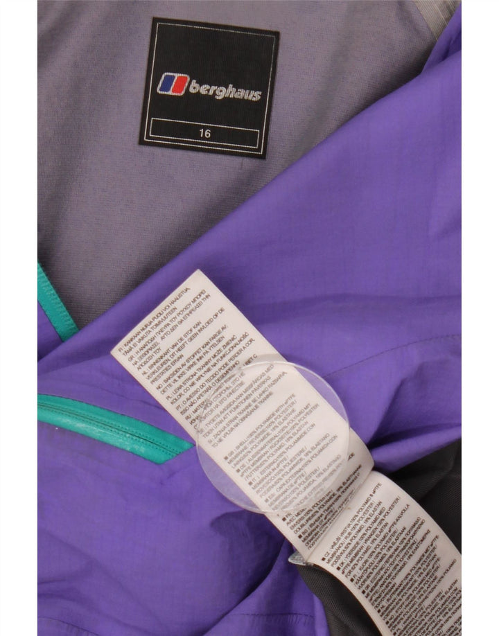 Berghaus Gore-Tex regnjakke med hætte til kvinder UK 16 Stor lilla polyamid