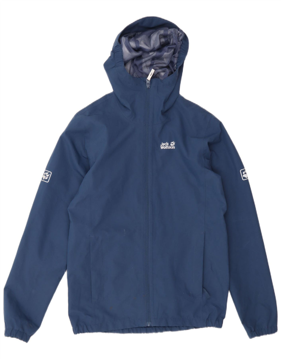 Jack Wolfskin Drenge Hætte Regnjakke 13-14 År Marineblå Polyester