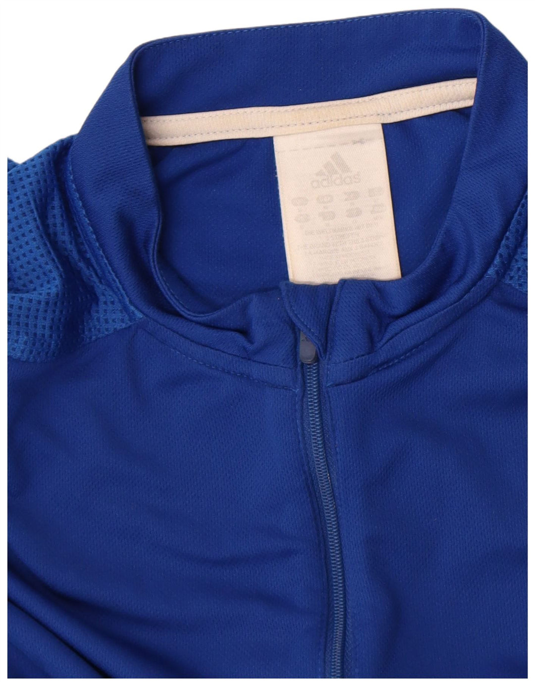 Adidas T-shirt med lynlås til mænd, mellemblå polyester