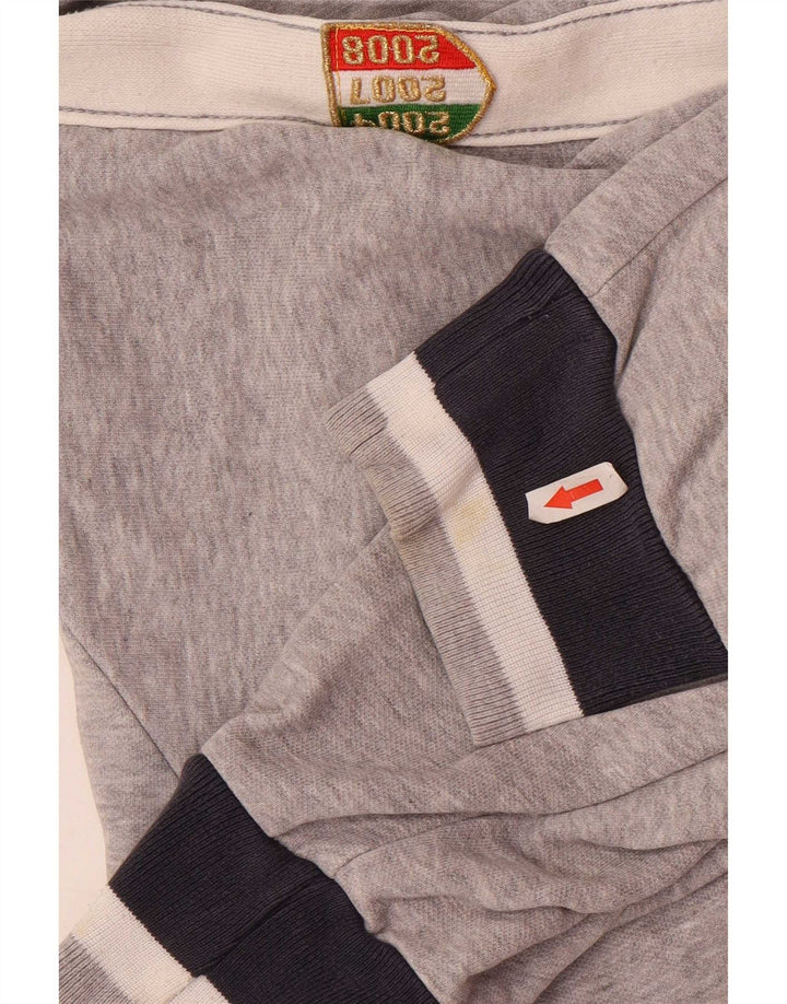 Champion Herre grafisk lynlås-hals sweatshirt jumper 2XL grå farveblok