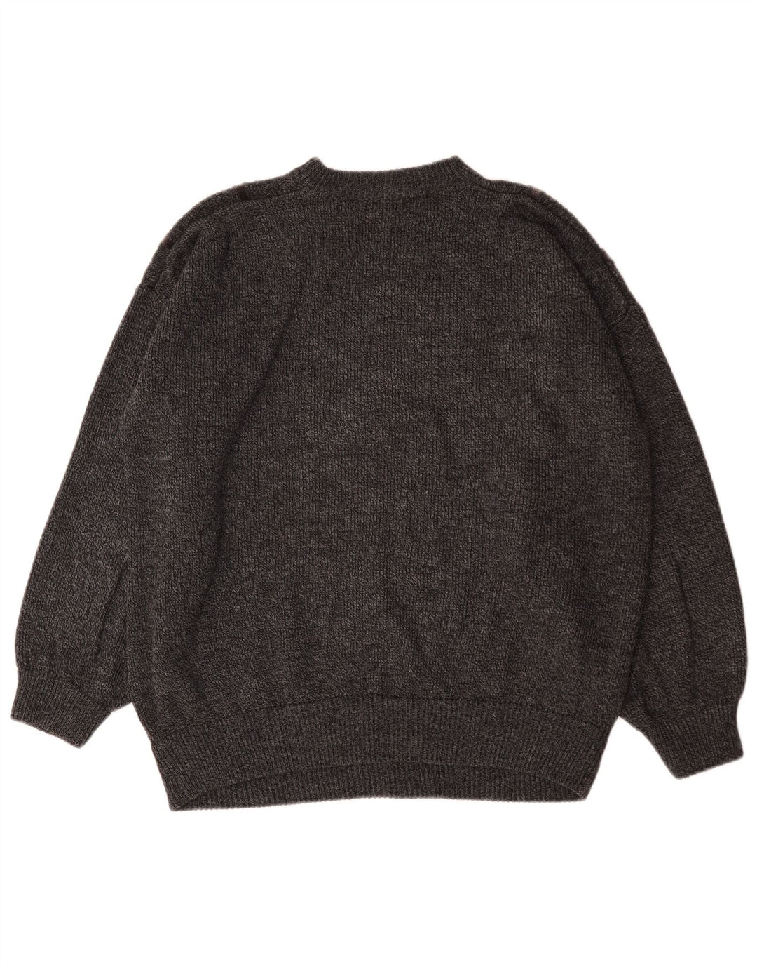 Vintage herre rund hals sweater 2XL grå stribet