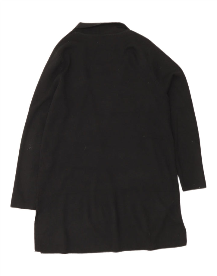 John Lewis Dame Longline Open Cardigan Sweater UK 12 Medium Black