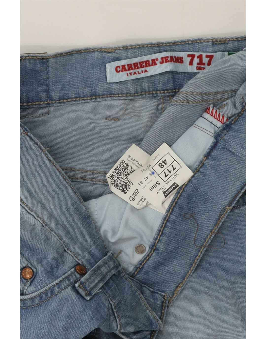 Carrera Herre 717 Slim Jeans IT 48 Medium W33 L32 Blå Bomuld