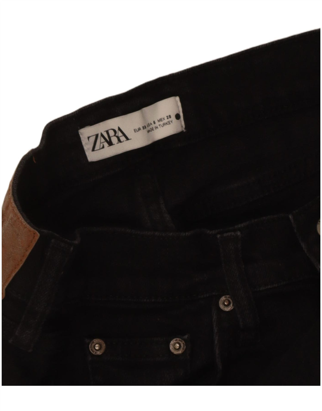 Zara Dame Straight Jeans EU 38 Small W28 L27 Sort