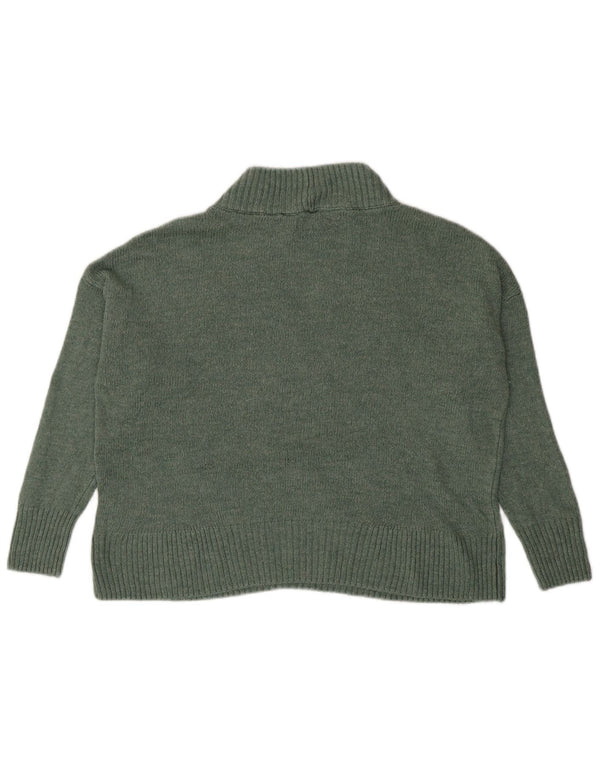 M&Co Dame Oversized Turtle Neck Jumper Sweater UK 10 Small Green