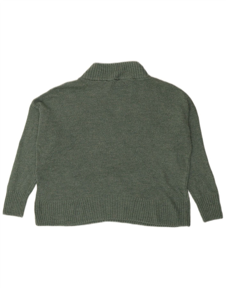 M&Co Dame Oversized Turtle Neck Jumper Sweater UK 10 Small Green