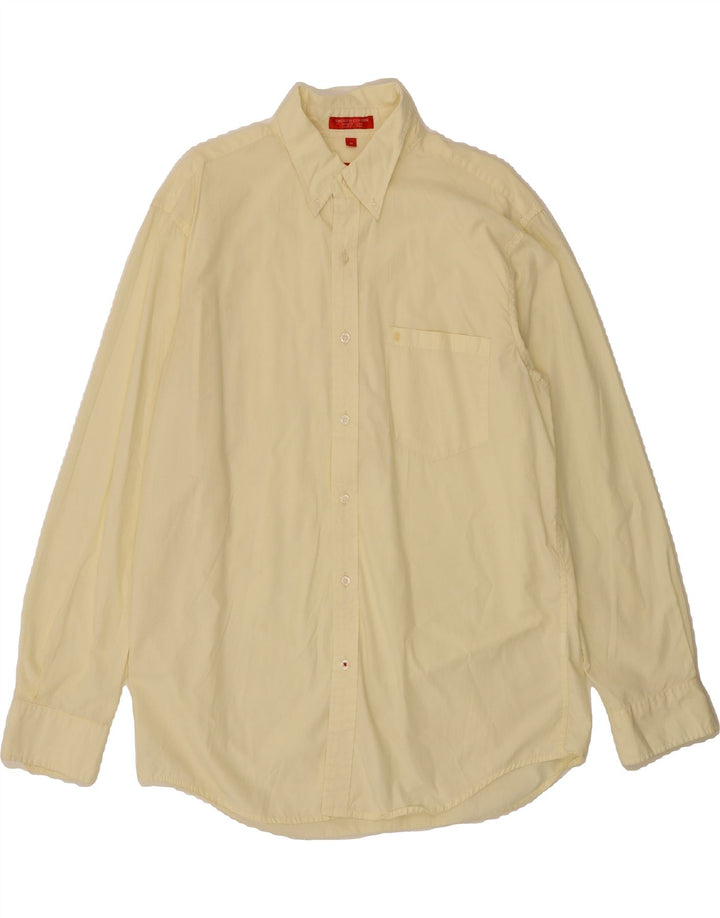 IZOD Mens Shirt Medium Yellow Pinstripe Cotton Vintage Izod and Second-Hand Izod from Messina Hembry 