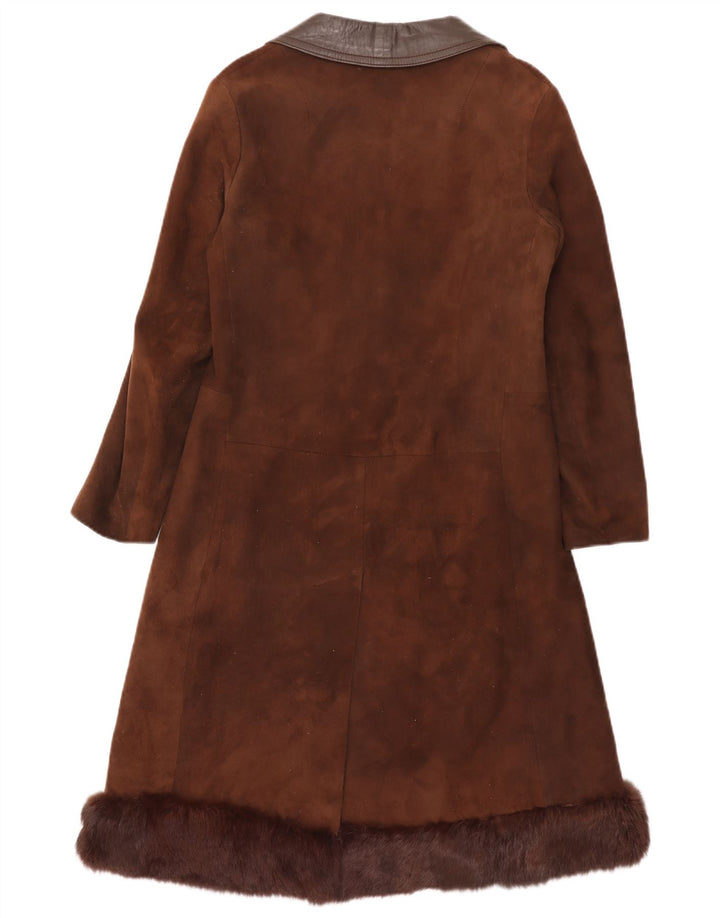 Vintage ruskindsfrakke til kvinder UK 8 Small Brown