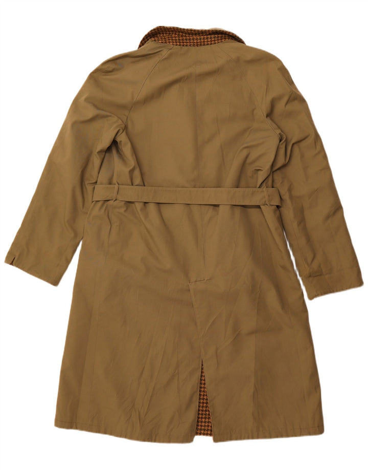 Vintage vendbar overfrakke til kvinder UK 14 Medium Brown Houndstooth