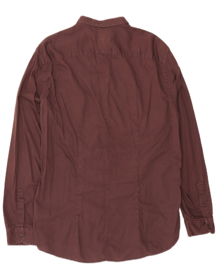 Trussardi herreskjorte str. 44 XL Bourgogne bomuld