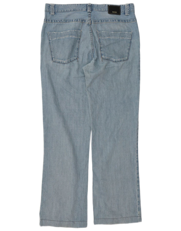 Hugo Boss Herre Nevada Straight Jeans W35 L34 Blå Bomuld