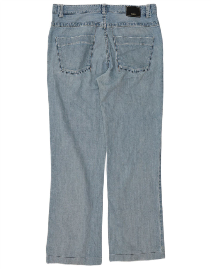 Hugo Boss Herre Nevada Straight Jeans W35 L34 Blå Bomuld