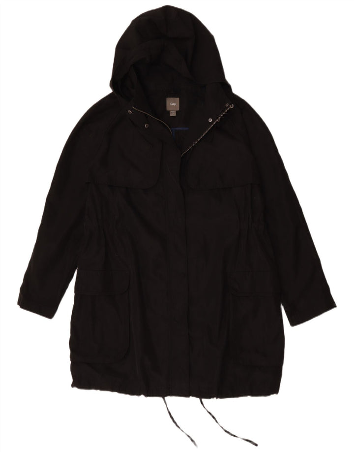 Gap Dame Hætte Oversized Parka Jacket UK 16 Large Black Polyester