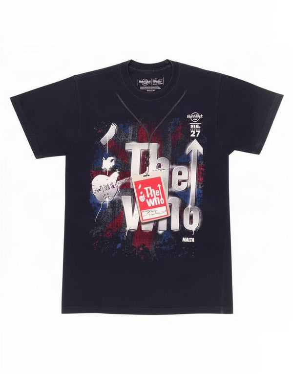 Hard Rock Cafe Herre Malta Grafisk T-shirt Top Lille marineblå bomuld