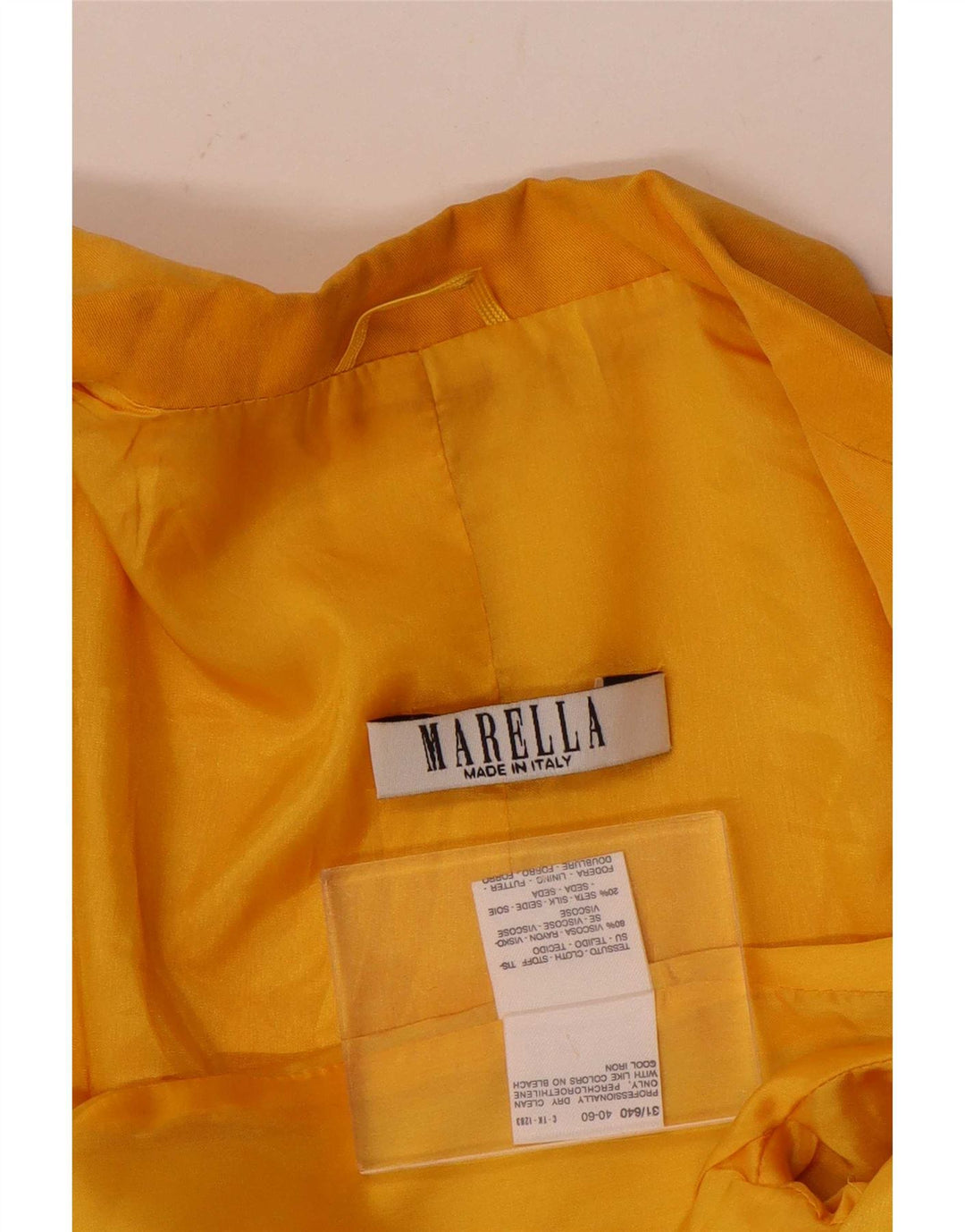 Marella Dame 3 Button Blazer Jacket UK 10 Small Yellow Viscose