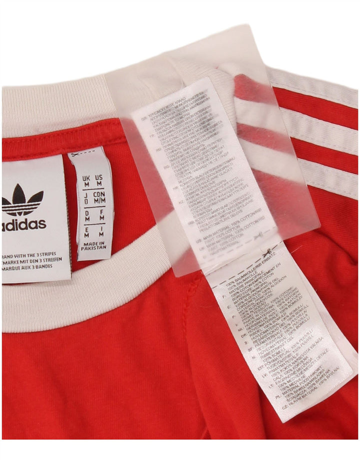 Adidas Herre T-Shirt Top Medium Rød Bomuld