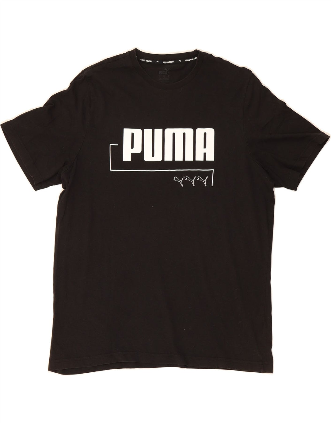 PUMA Mens Graphic T-Shirt Top XL Black Cotton Vintage Puma and Second-Hand Puma from Messina Hembry 
