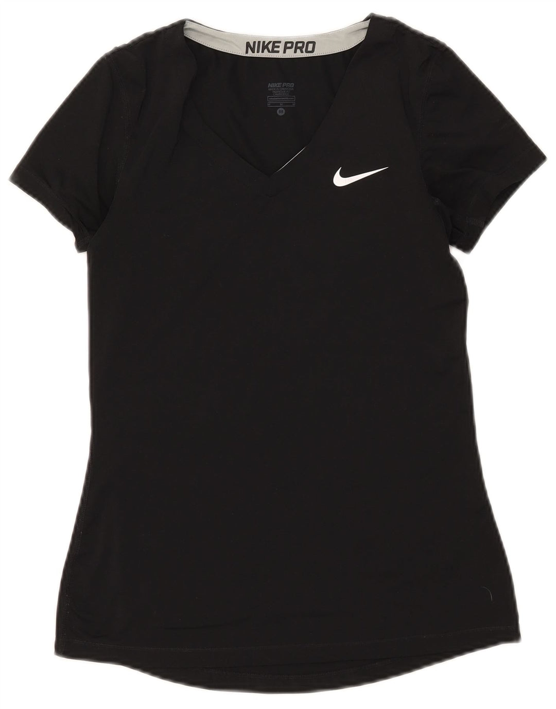 Nike Dame Dri Fit T-Shirt Top UK 12 Medium Sort Polyester