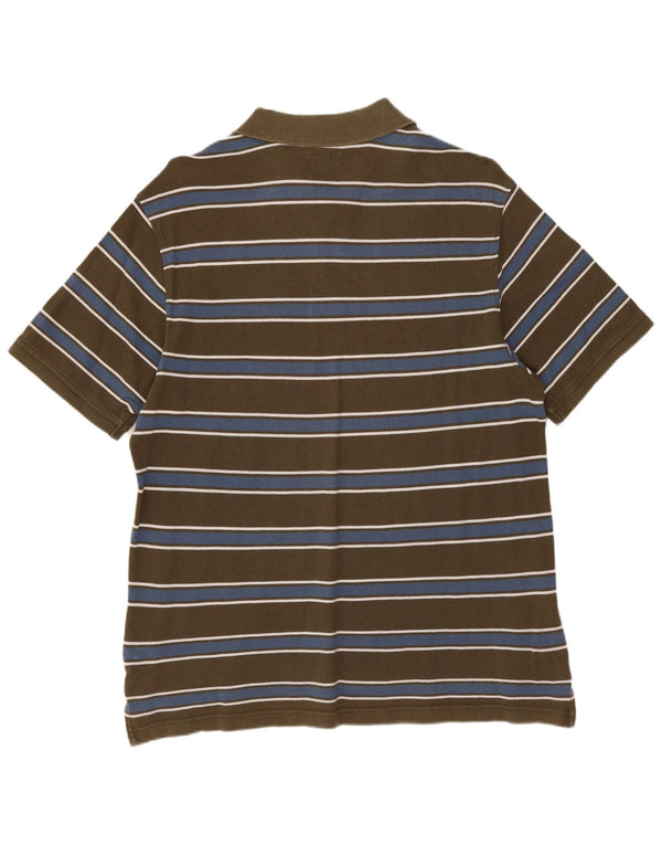 CHAMPION Herre Easy Fit Polo Shirt Stor Khaki stribet