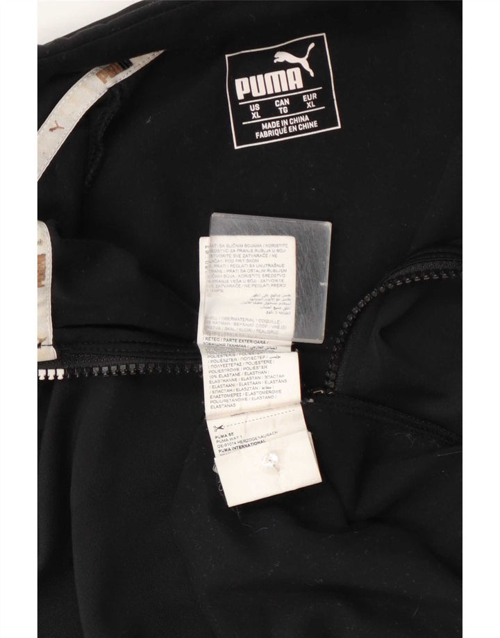 Puma Herre Zip Neck Pullover Træningsdragt Top XL Sort Polyester