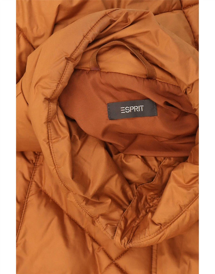 Esprit Womens Longline Polstret Gilet UK 14 Medium Brown Polyester