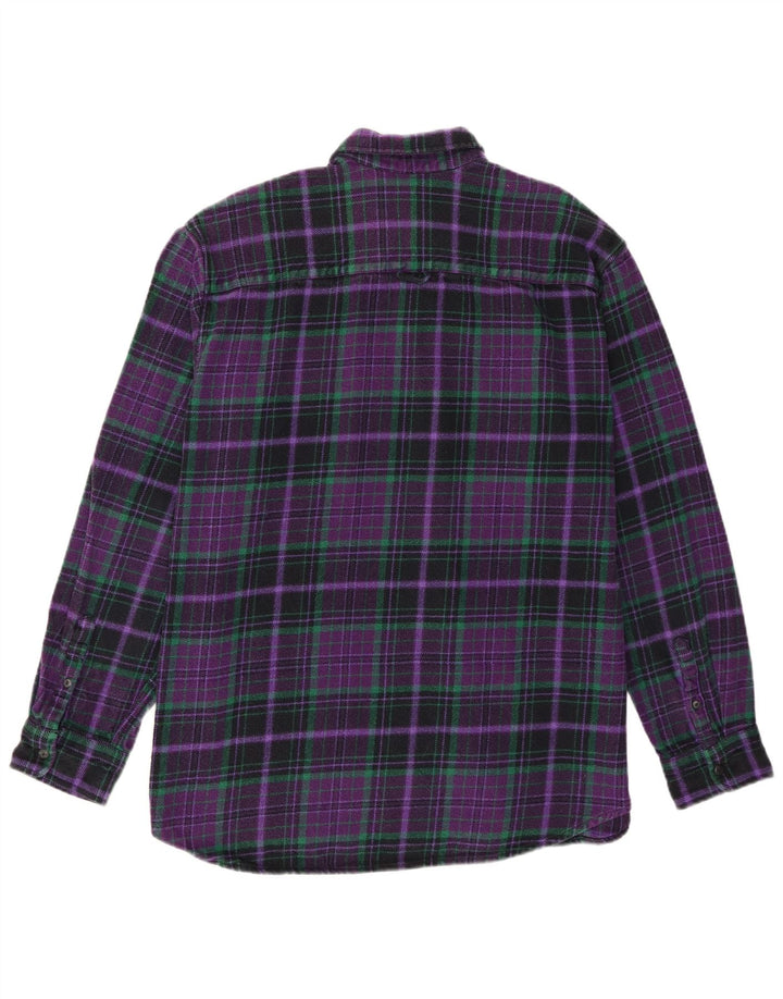 Pull & Bear Herre flannelskjorte XL Lilla ternet bomuld