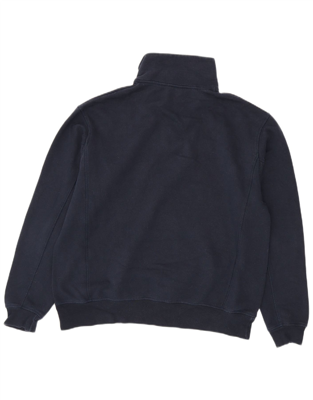 Zara Herre Zip Neck Sweatshirt Jumper Large Navy Blue Polyester