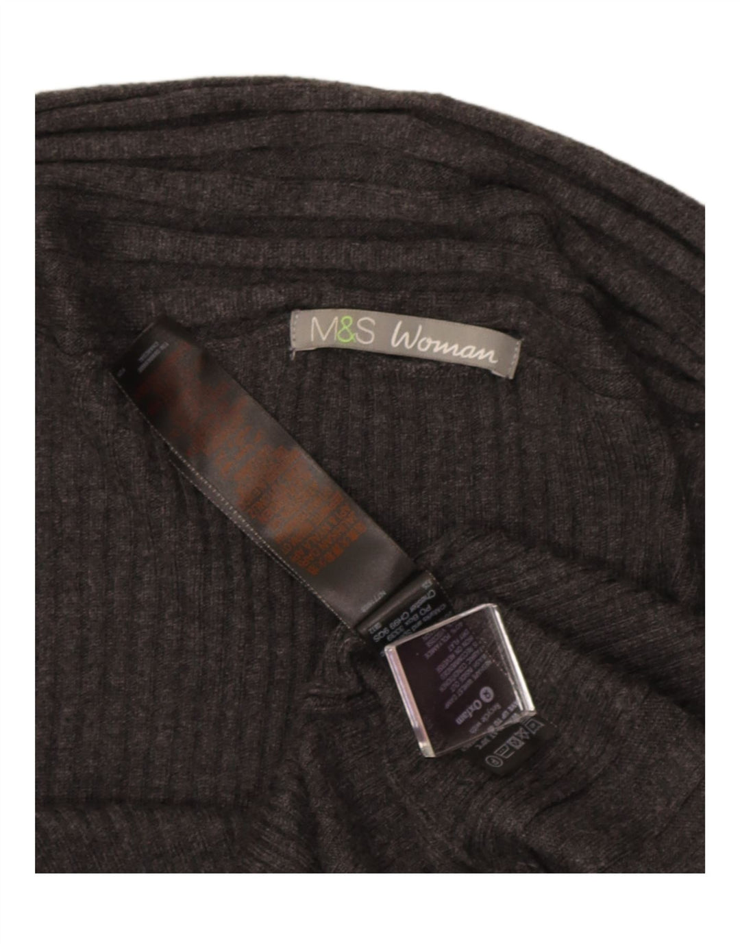 Marks & Spencer Dame Asymmetrisk Cardigan Sweater UK 10 Small Grey