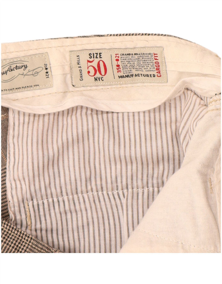 GRAND & HILLS Slim Cargo Bukser til mænd IT 50 Large W34 L33 Grå ternet