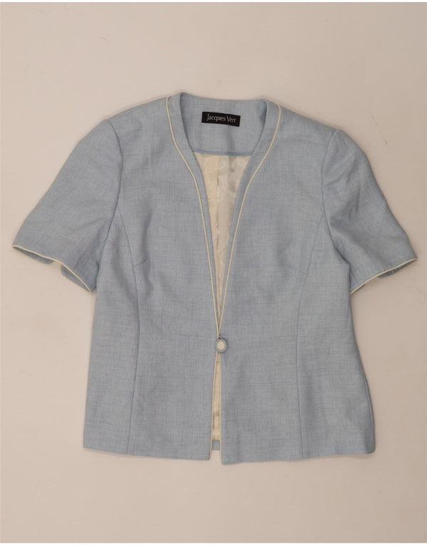 Jacques Vert Dame 1 knap kortærmet blazerjakke UK 14 Large Blue