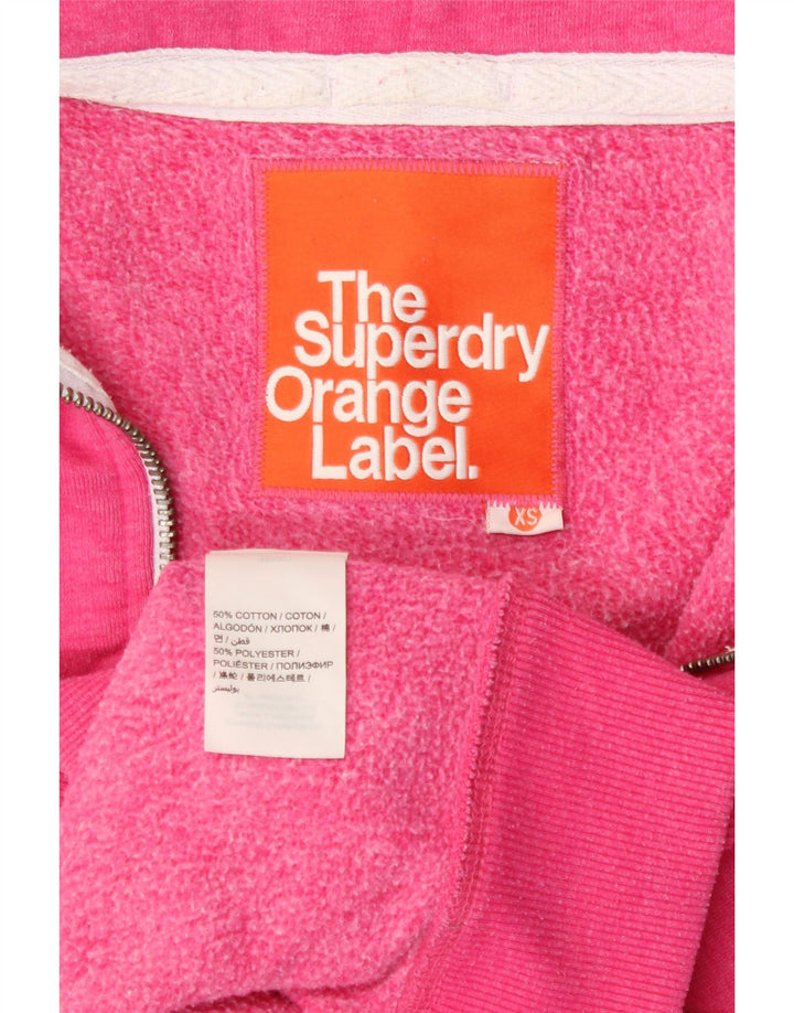 SUPERDRY hættetrøje til kvinder med lynlås UK 6 XS Pink Bomuld
