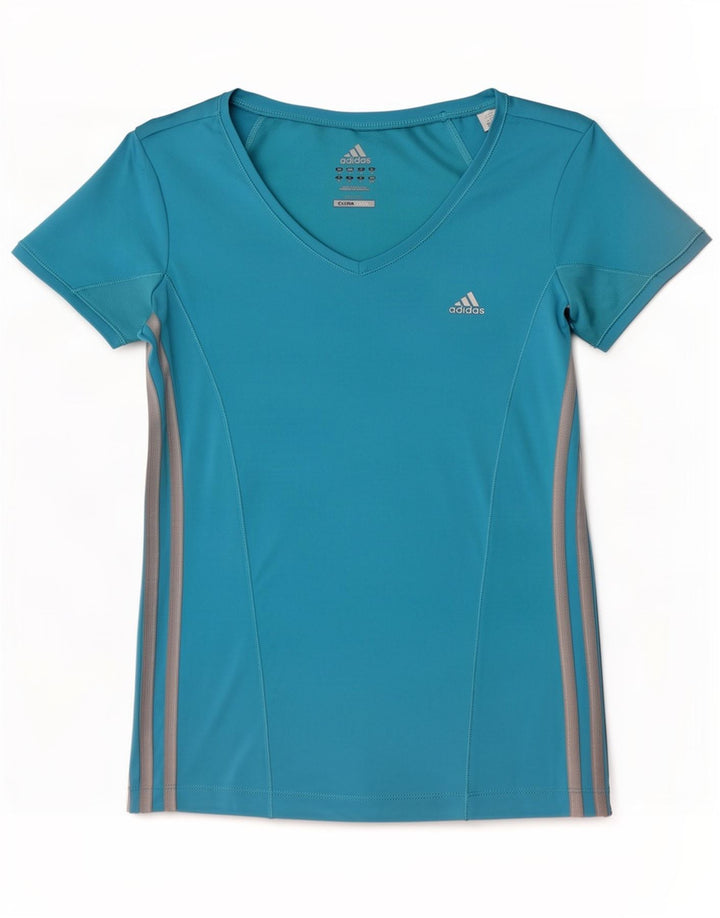 Adidas Dame Climacool T-Shirt Top UK 10 Small Blue Polyester