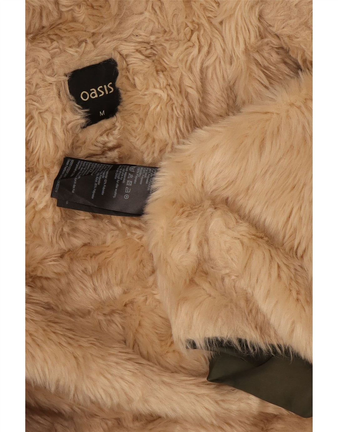 Oasis Sherpa Parkajakke med hætte til kvinder UK 14 Medium Green Polyester