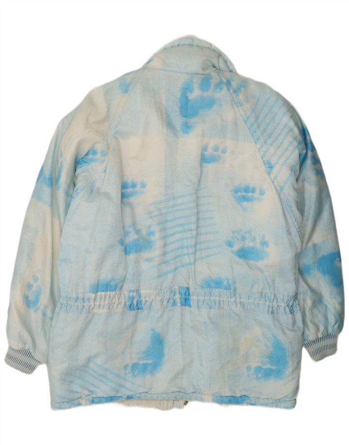 Vintage Herre Windbreaker Jacket UK 42 XL Blue Tie Dye Polyamid Retro