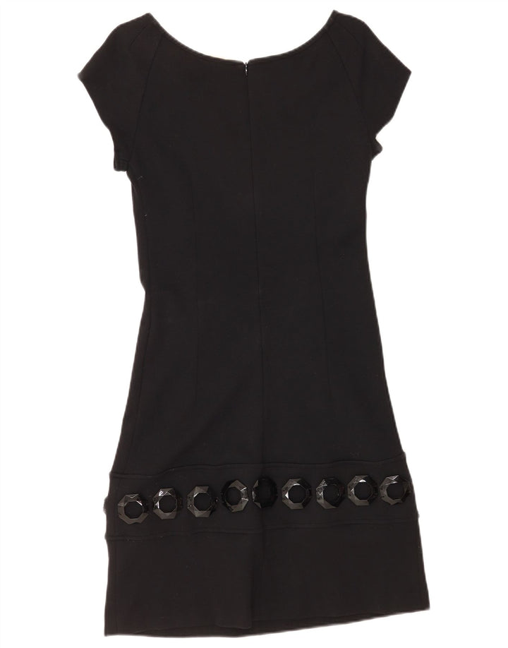 Vintage dameskedekjole UK 8 Small Black Viscose