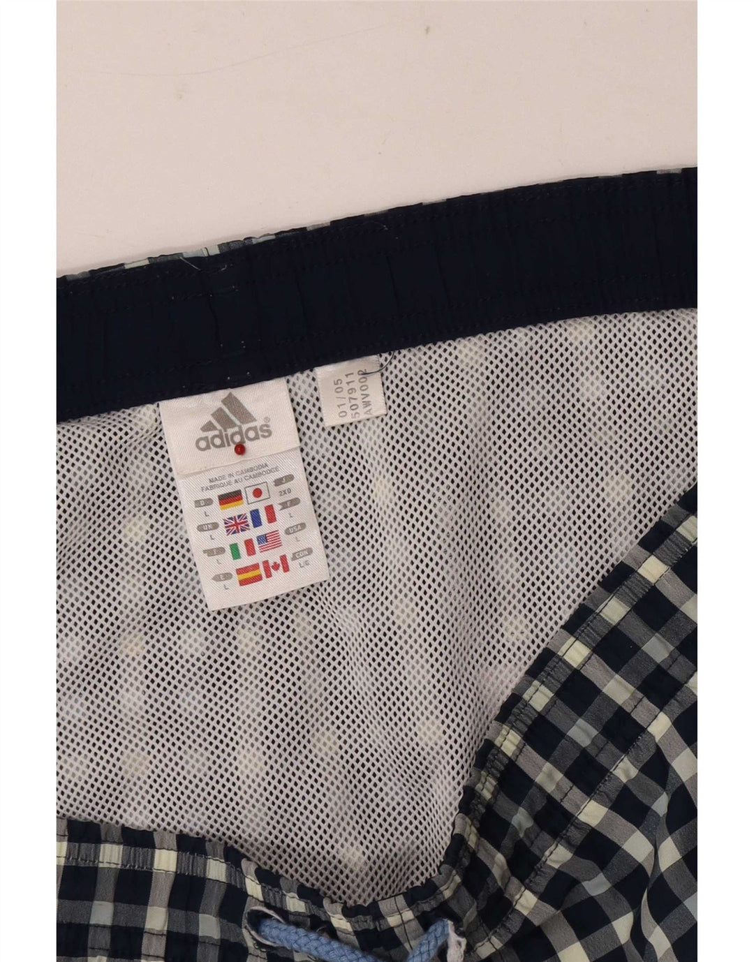 Adidas regulære badeshorts til mænd, store blå ternet polyester