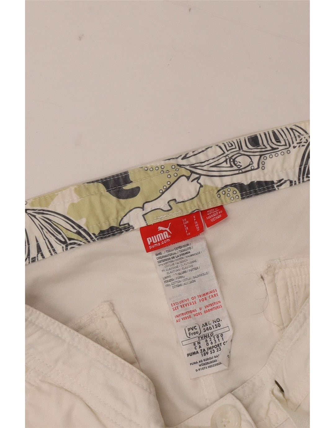 Puma Chino Shorts til kvinder UK 10 Small W30 White Bomuld