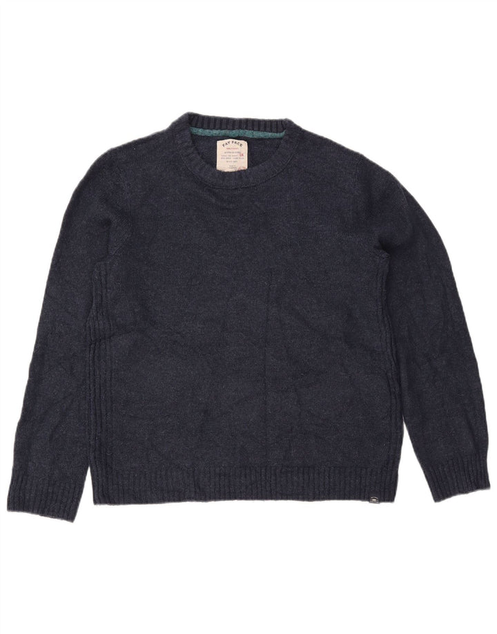 FAT FACE Dame Oversized Crew Neck Jumper Sweater UK 10 Small Navy Blue