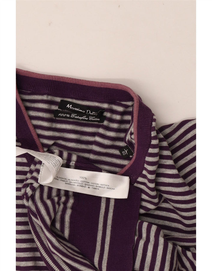 Massimo Dutti Herre V-hals sweater Stor lilla stribet bomuld