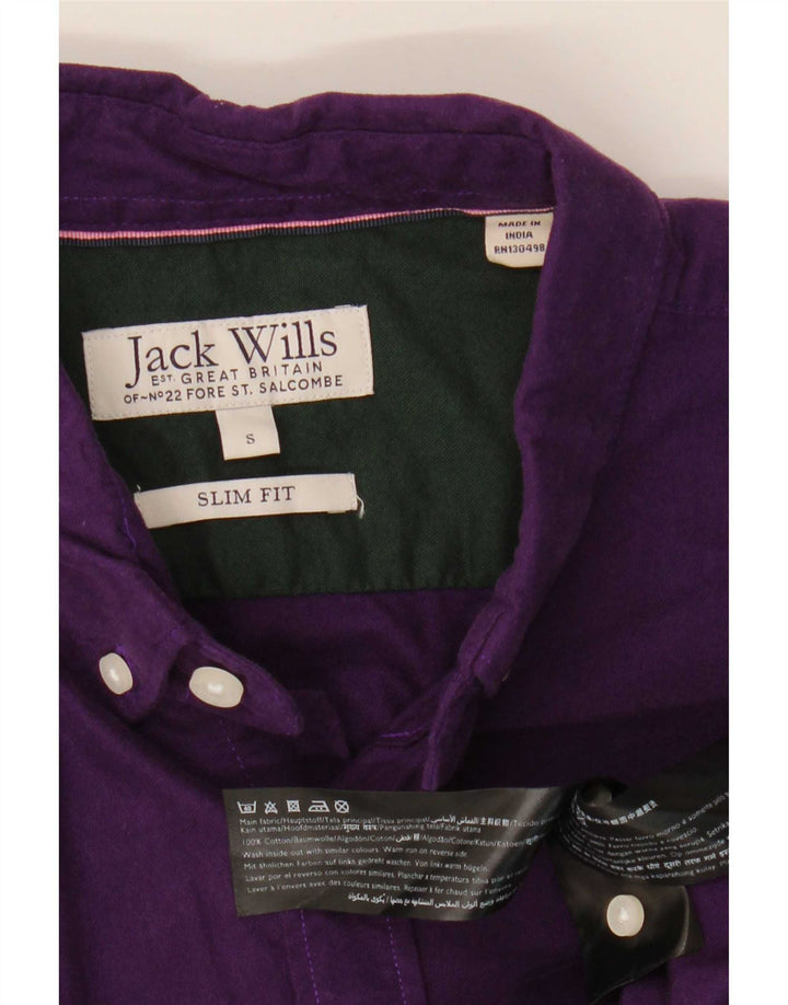Jack Wills Herre Slim Fit skjorte lille lilla bomuld
