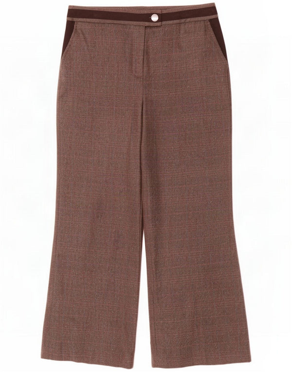 Marks & Spencer Womens Per Una Cropped Trousers UK 10 Small W30 L26 Brown