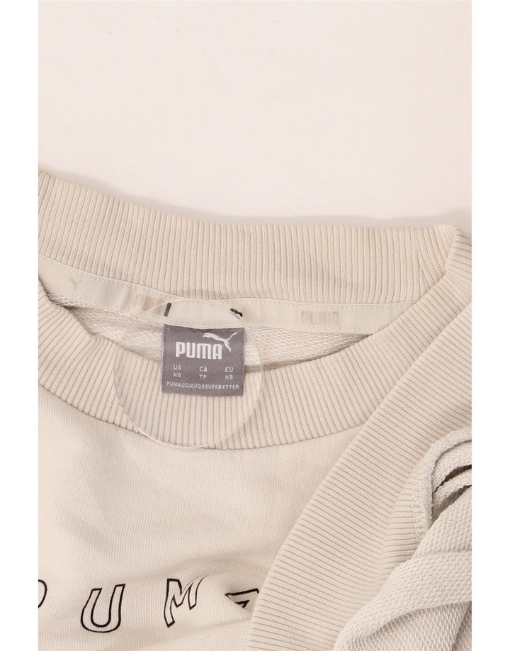 PUMA Grafisk sweatshirt til mænd XS Hvid Colourblock Bomuld