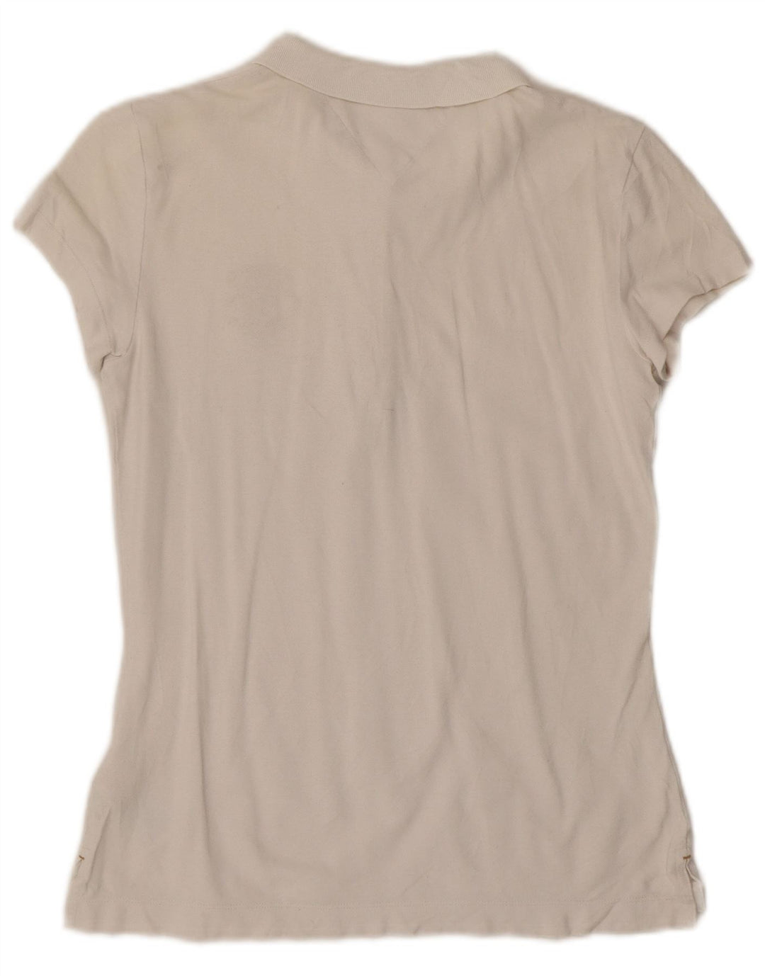 Tommy Hilfiger Dame Slim Fit Polo Shirt UK 12 Medium White Bomuld