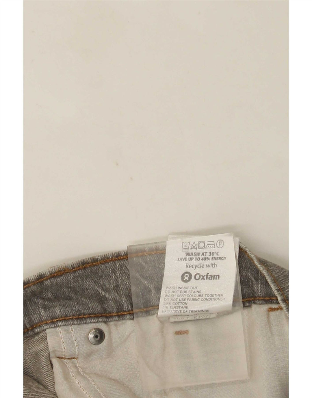 Marks & Spencer Straight Jeans til mænd W34 L31 Grå bomuld