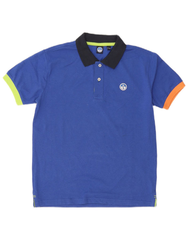 North Sails Boys Polo Shirt 13-14 År Blå Colourblock Bomuld